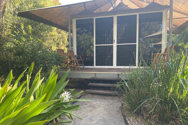 Safari tent at Castaways, Moreton Island