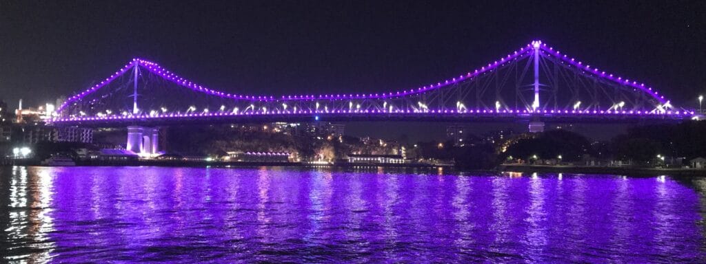 Story Bridge at night in Brisbane City