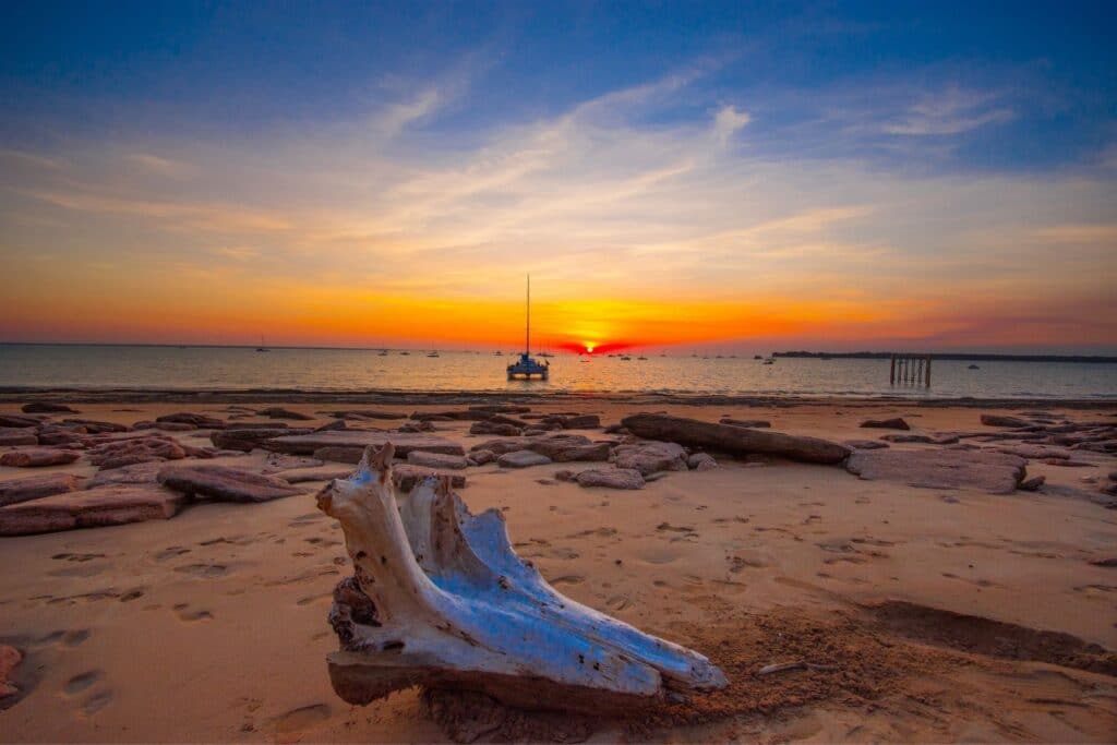 Sunset over Darwin Harbour from mindil Beach