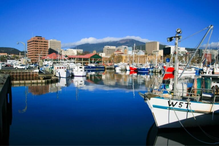 Waterfront and city of Hobart,Tasmania