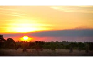 Sunset over the Northern Territory near Darwin