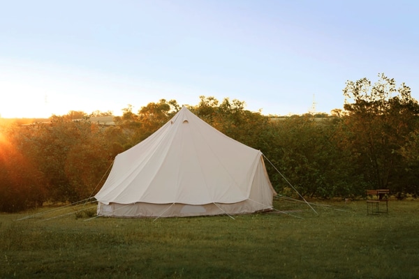 Luxury camping tent at Goldfield Glamping, Clydesdale
