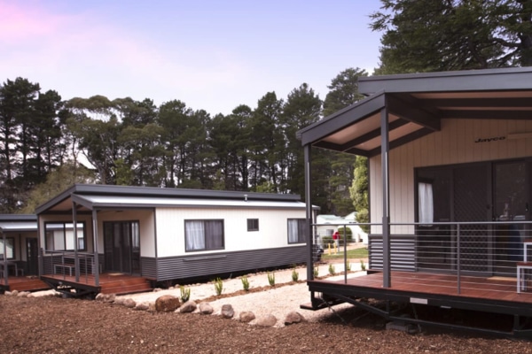 Glamping cabins at Daylesford Holiday Park