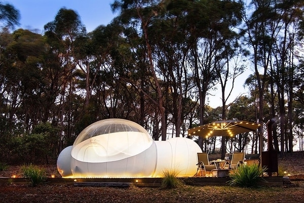 Glamping near Daylesford in a bubble tent at Skyview Bubbletent